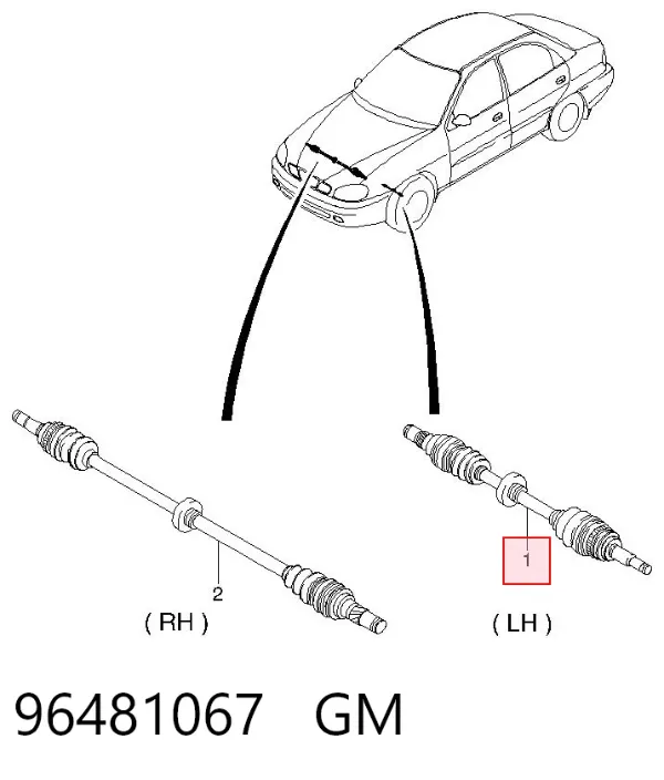 Левая полуось 96481067 General Motors