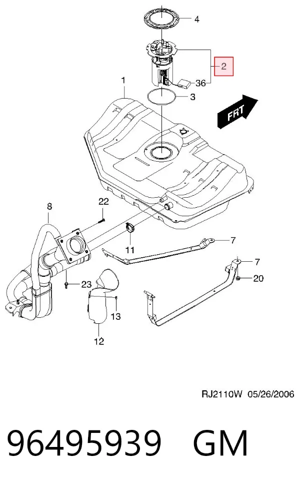 Насос топливный электрический 96495939 General Motors