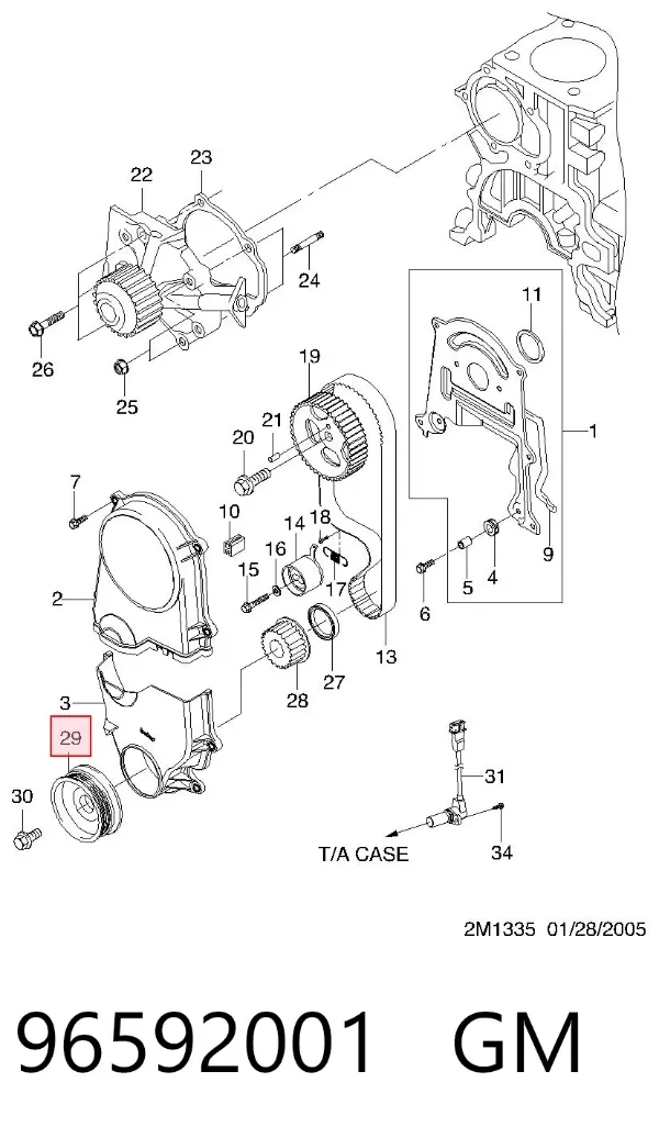 Шкив коленвала 96592001 General Motors