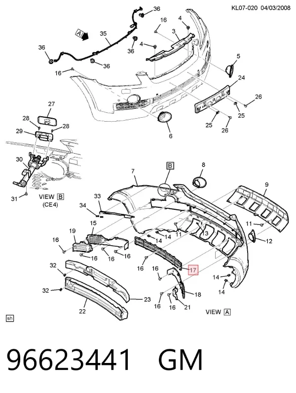 Решетка бампера Chevrolet Captiva I