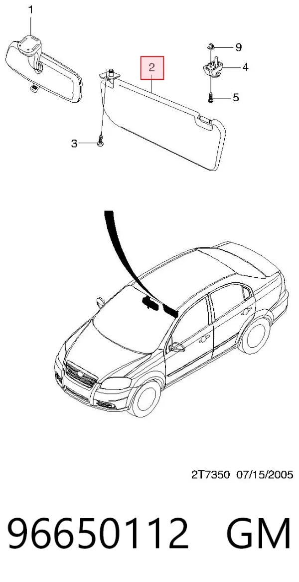 Солнцезащитный козырек Chevrolet Aveo II