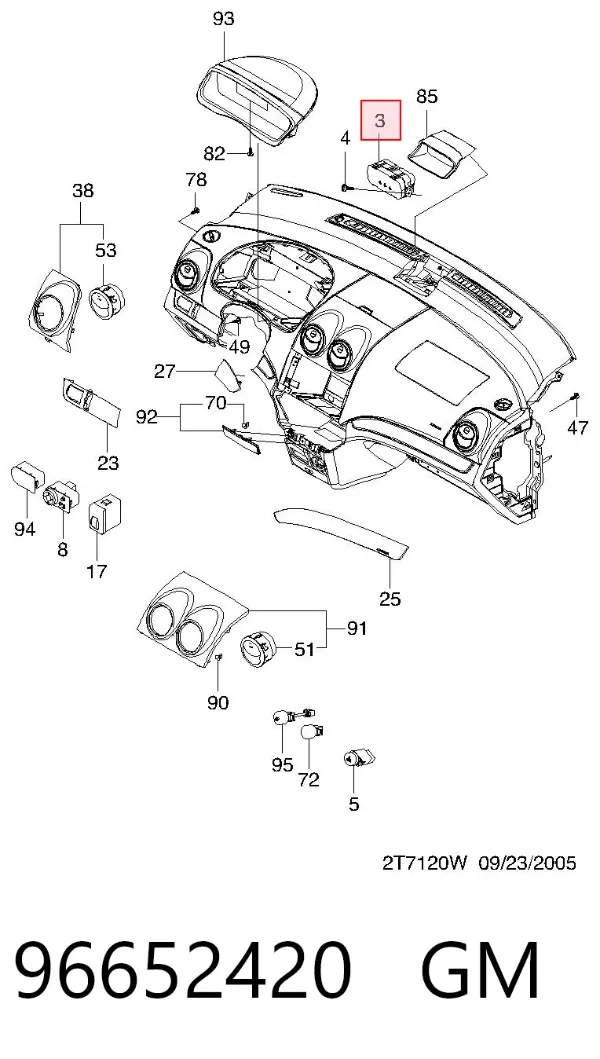 Часы салонные 96652420 General Motors
