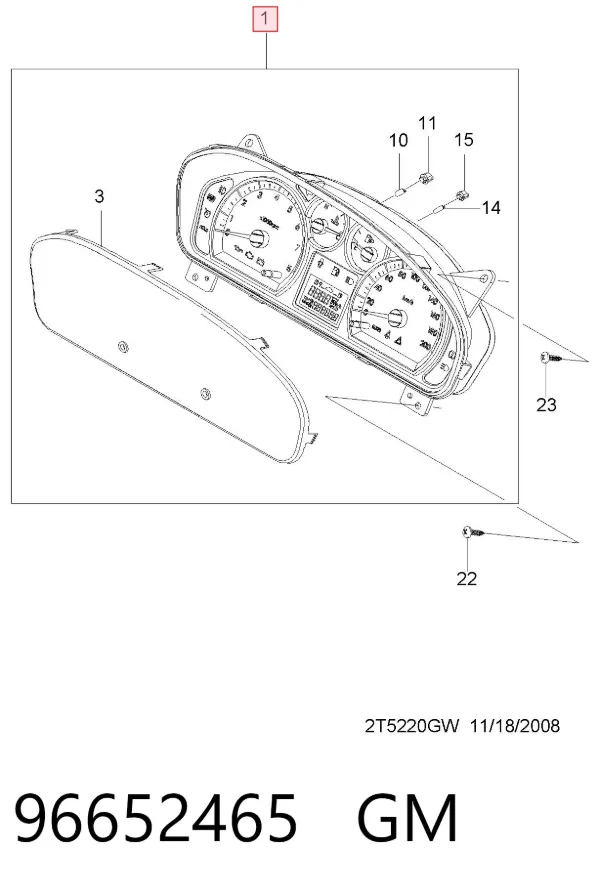 Панель приборов 96652465 General Motors