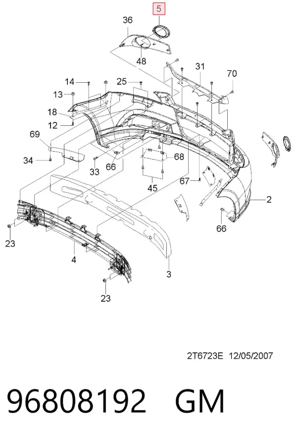Ободок (окантовка) фары противотуманной правой 96808192 General Motors