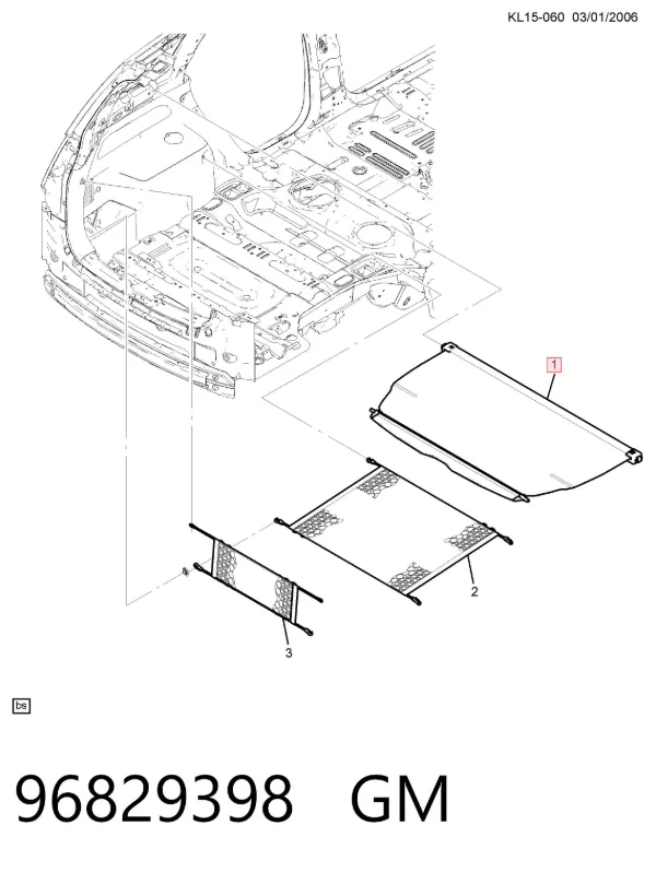 Шторка багажного отсека 96829398 General Motors