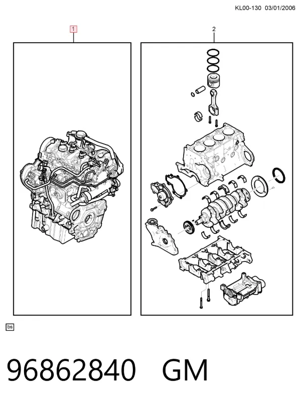 Двигатель 96862840 General Motors
