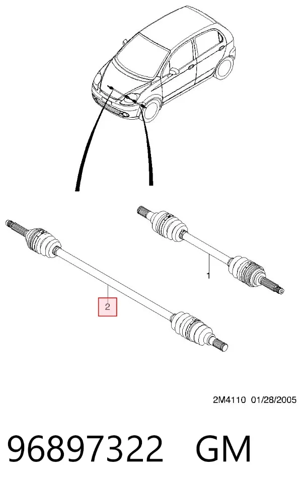 Правая полуось 96897322 General Motors