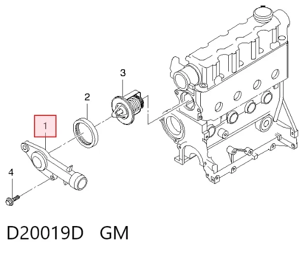 Корпус термостата D20019D General Motors