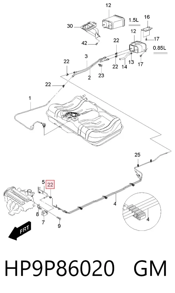 Хомут корпуса топливного фильтра HP9P86020 General Motors