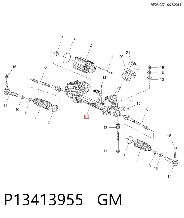 Рулевая рейка P13413955 General Motors