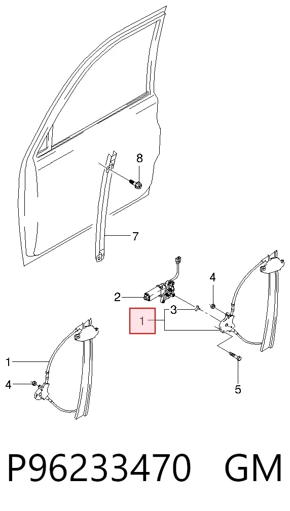 Стеклоподъемник передней левой двери P96233470 General Motors