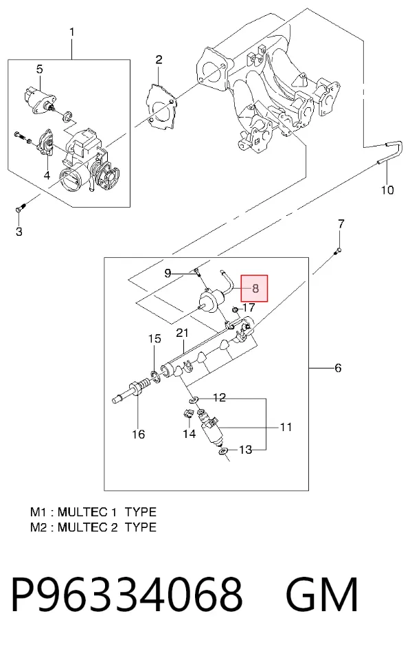 Регулятор давления топлива P96334068 General Motors