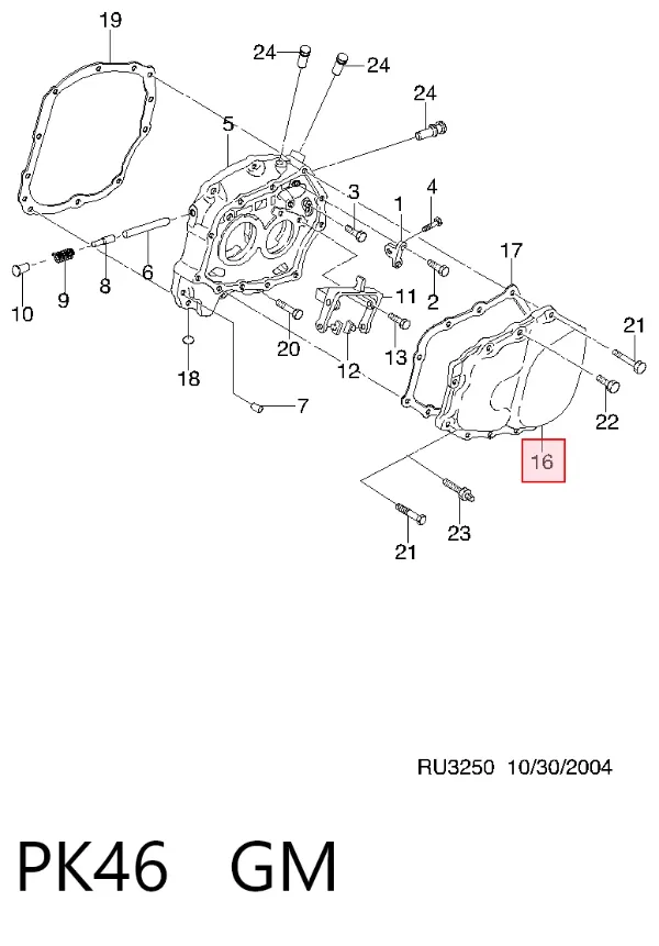Крышка коробки передач задняя PK46 General Motors