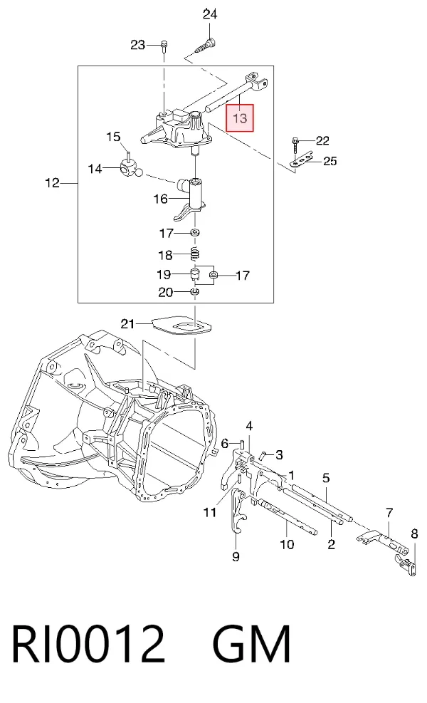 Шток переключения передач КПП RI0012 General Motors