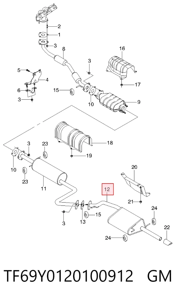 Глушитель задний TF69Y0120100912 General Motors