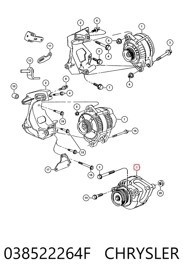 Генератор 038522264F Chrysler
