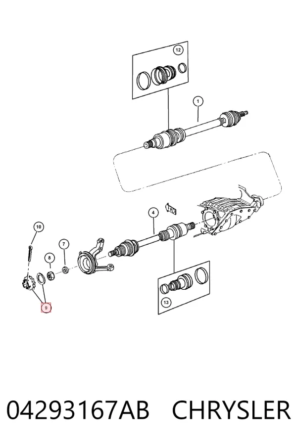 Гайка передней ступицы K04293167AB Fiat/Alfa/Lancia
