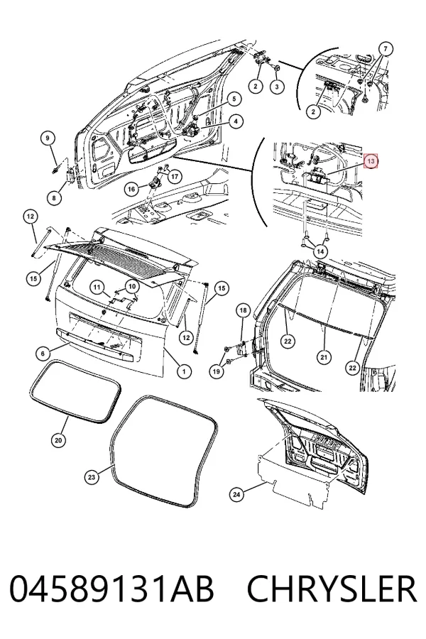 Замок багажника 04589131AB Chrysler