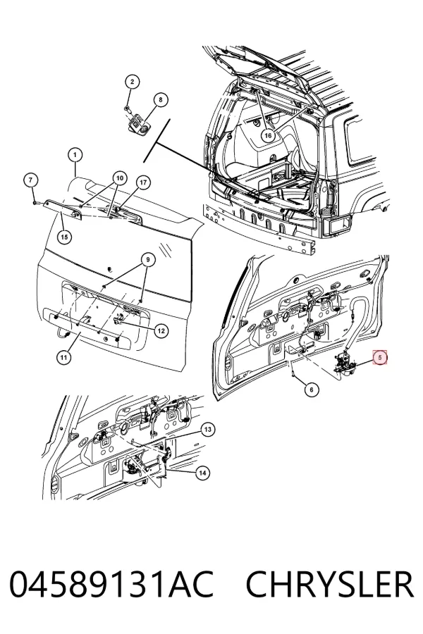Замок багажника 04589131AC Chrysler