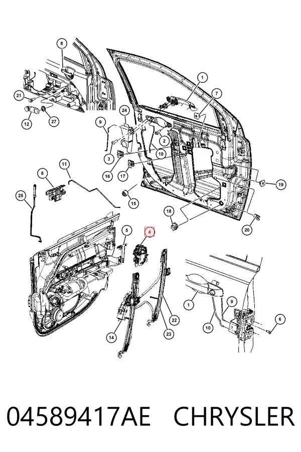Замок водительской двери K04589417AH Fiat/Alfa/Lancia