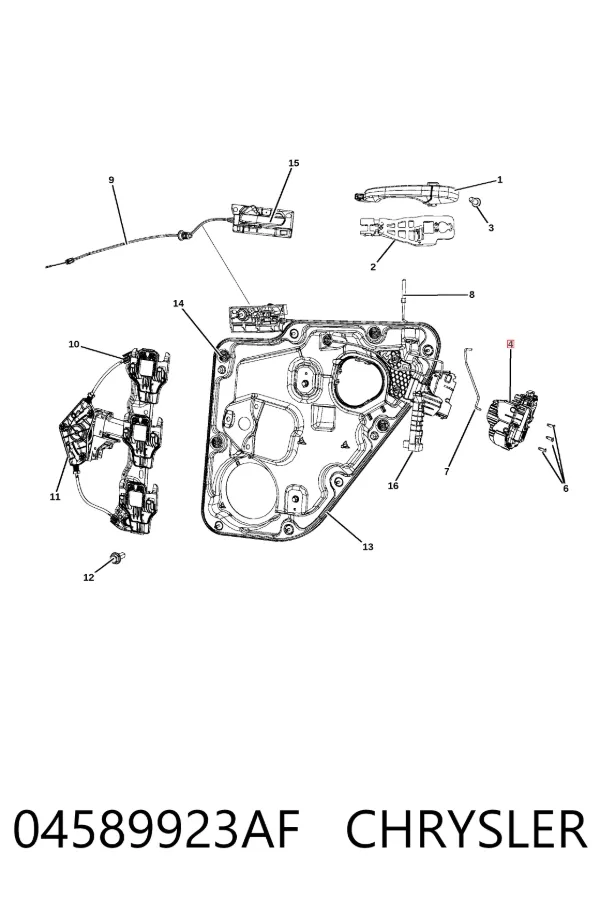 Замок двери задней левой 04589923AF Chrysler