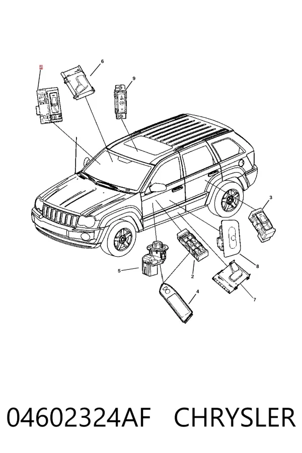 Кнопочный блок управления стеклоподъемником передний правый 04602324AF Chrysler