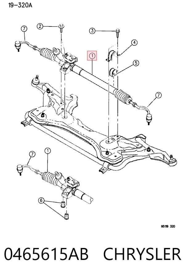 Рулевая рейка 0465615AB Chrysler
