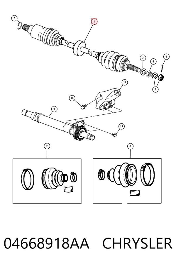 Правая полуось 04668918AA Chrysler