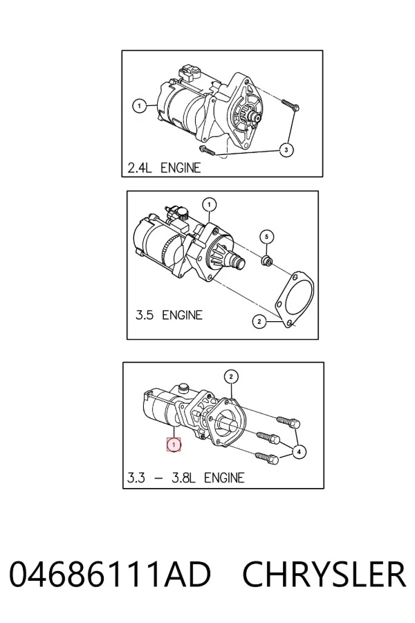 Стартер 04686111AD Chrysler