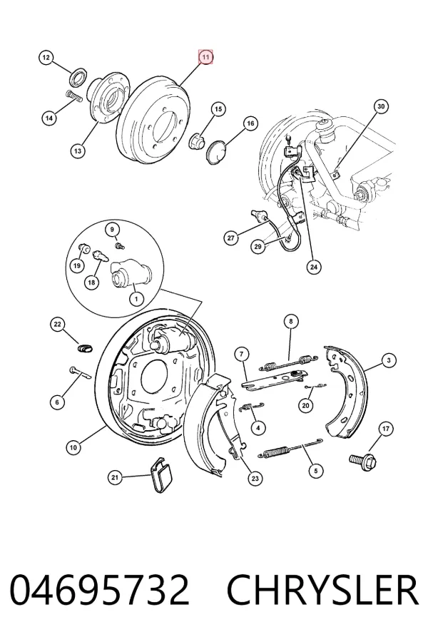 Тормозной барабан 04695732 Chrysler