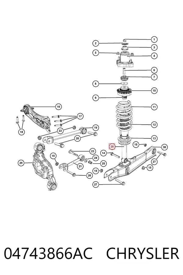 Амортизатор задний 04743866AC Chrysler