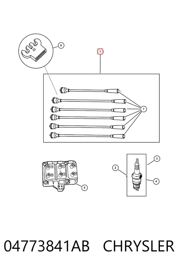 Высоковольтные провода 04773841AB Chrysler