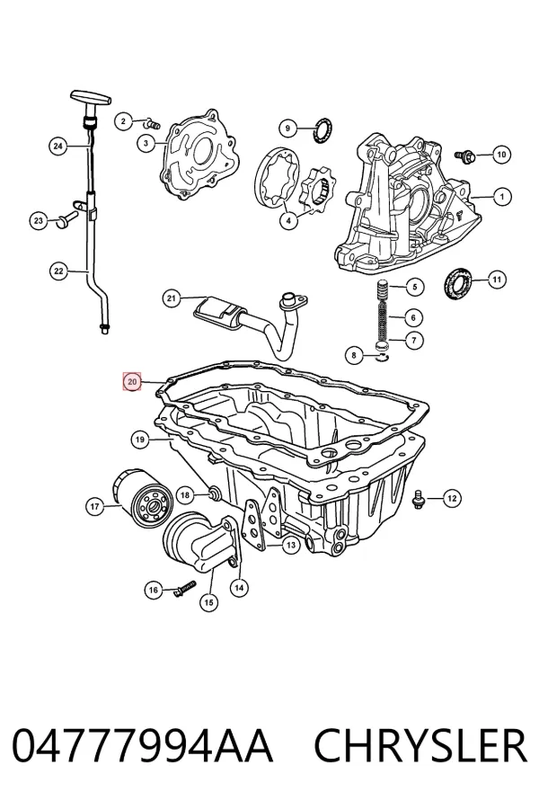 Прокладка поддона картера 04777994AA Chrysler