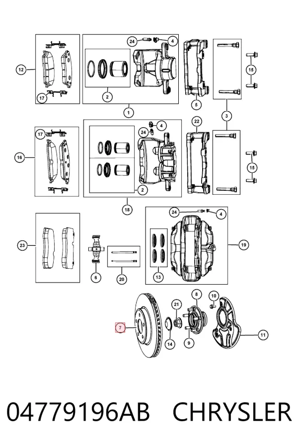Передние тормозные диски 04779196AB Chrysler