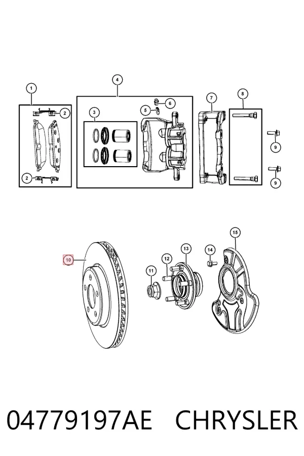 Передние тормозные диски 04779197AE Chrysler