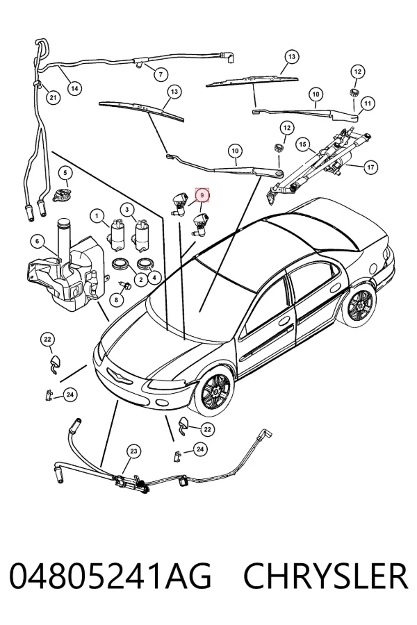 Форсунка омывателя K04805241AG Fiat/Alfa/Lancia