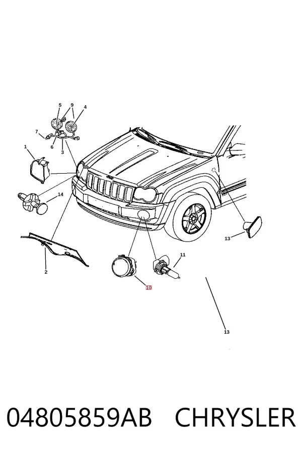 Противотуманки 04805859AB Chrysler