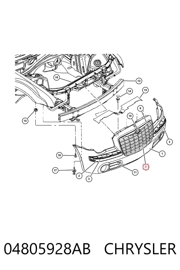 Решетка радиатора 04805928AB Chrysler