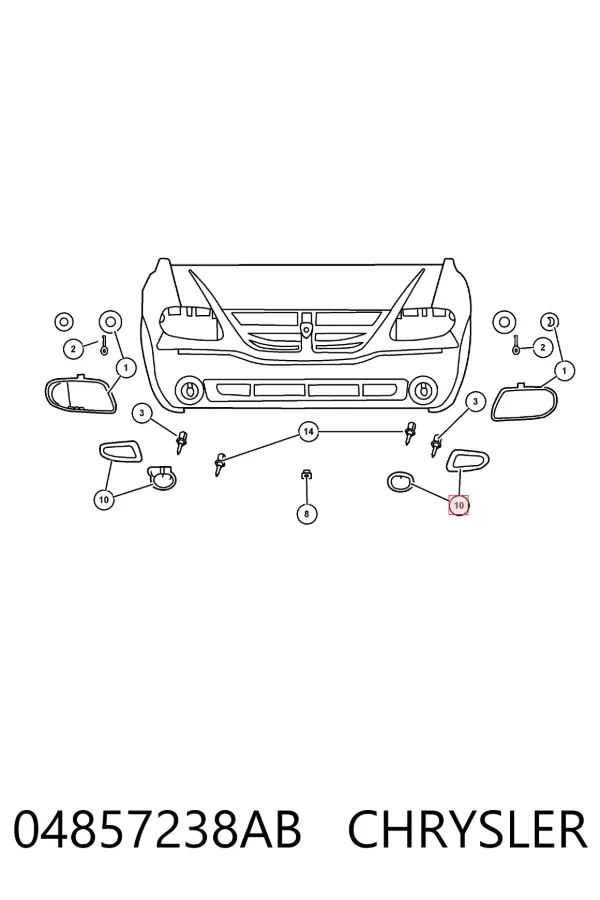 Фара противотуманная правая 04857238AB Chrysler