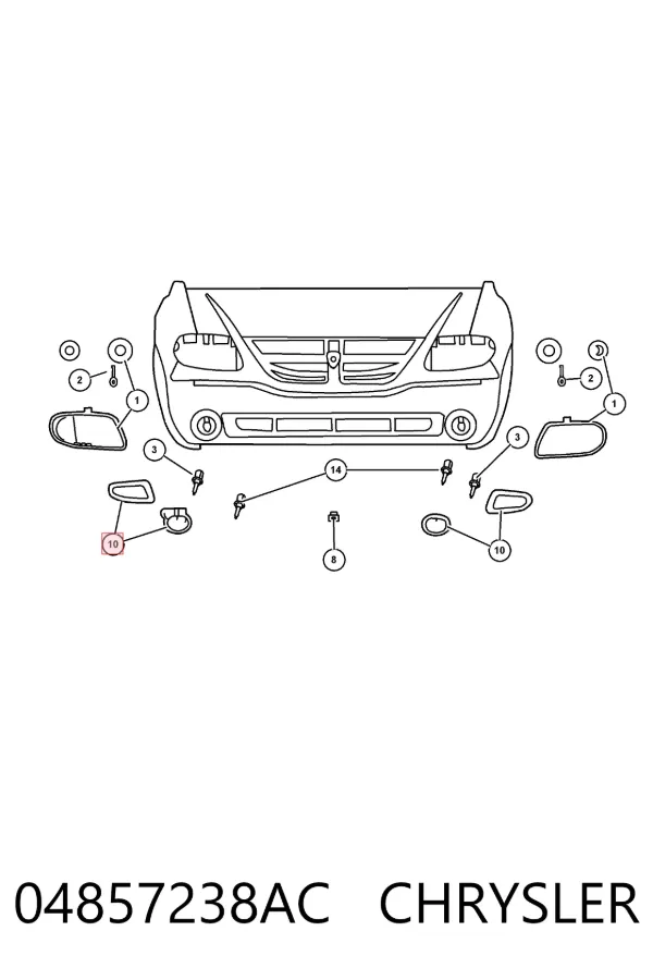 Фара противотуманная правая 04857238AC Chrysler