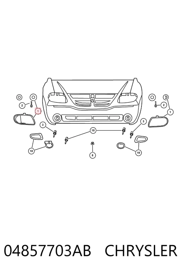 Левая фара 04857703AB Chrysler