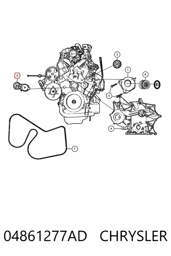 Натяжитель приводного ремня 04861277AD Chrysler