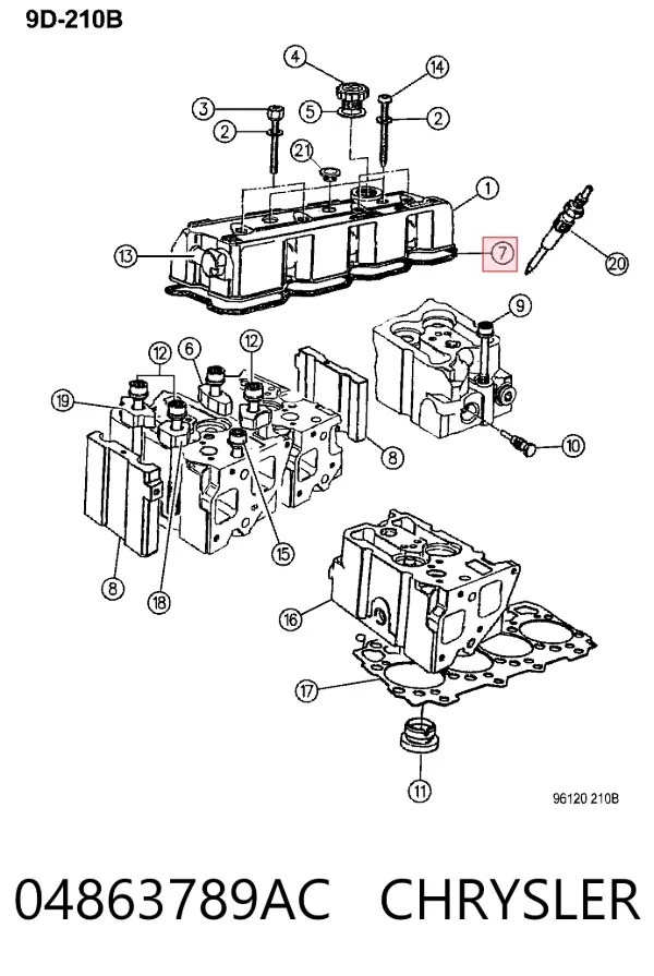 Прокладка клапанной крышки 04863789AC Chrysler