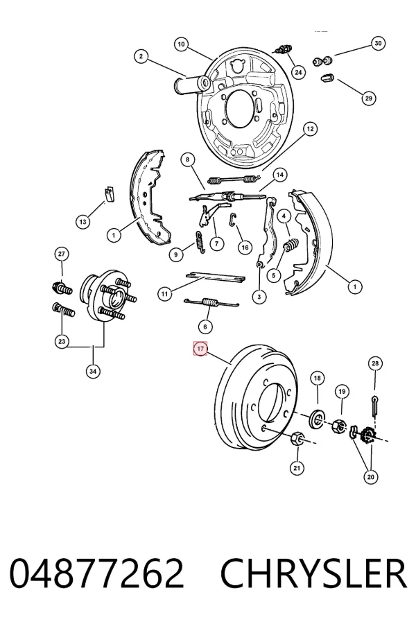 Тормозной барабан 04877262 Chrysler