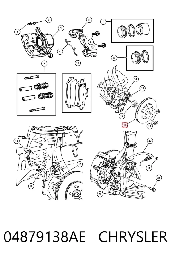 Передние тормозные диски 04879138AE Chrysler