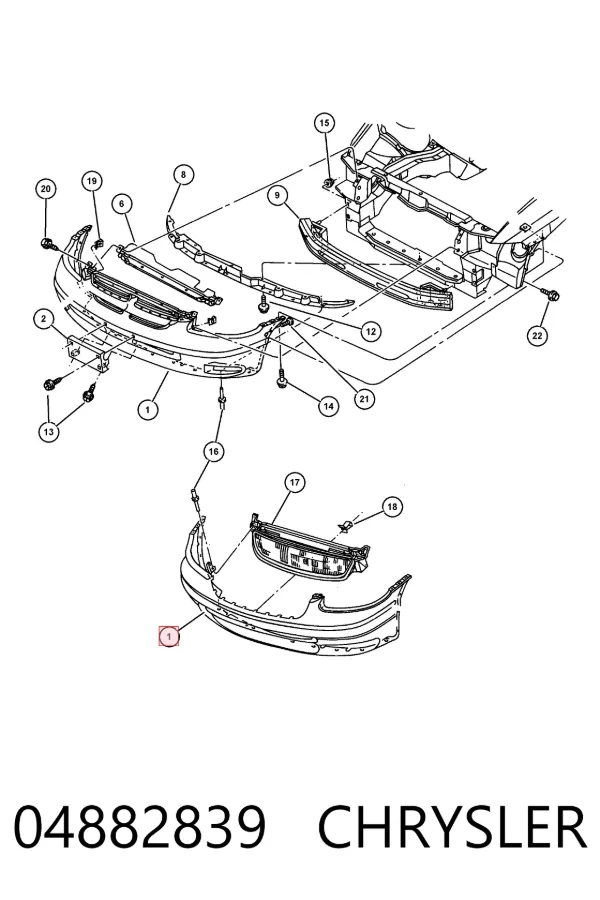 Передний бампер 04882839 Chrysler