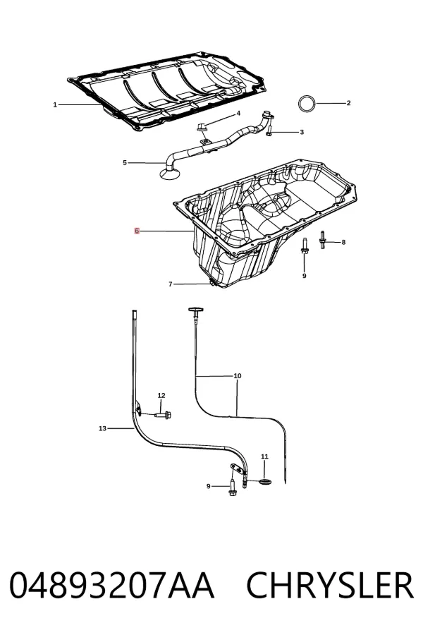 Поддон двигателя 04893207AA Chrysler