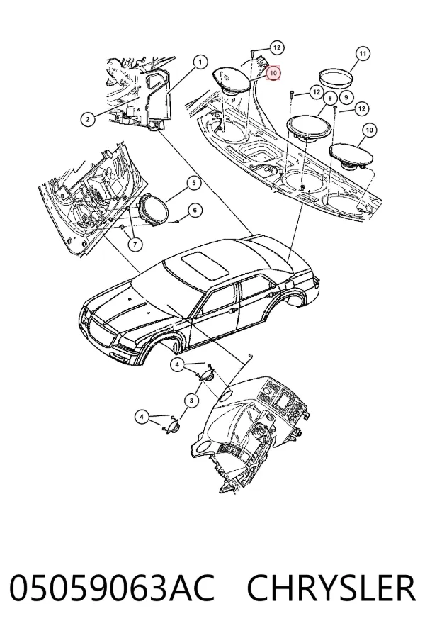 Динамик передней двери 05059063AC Chrysler