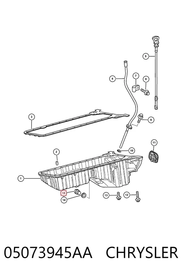 Пробка поддона двигателя 05073945AA Chrysler