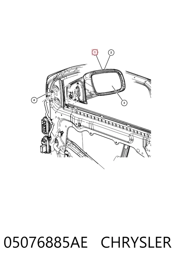 Левое боковое зеркало 05076885AE Chrysler